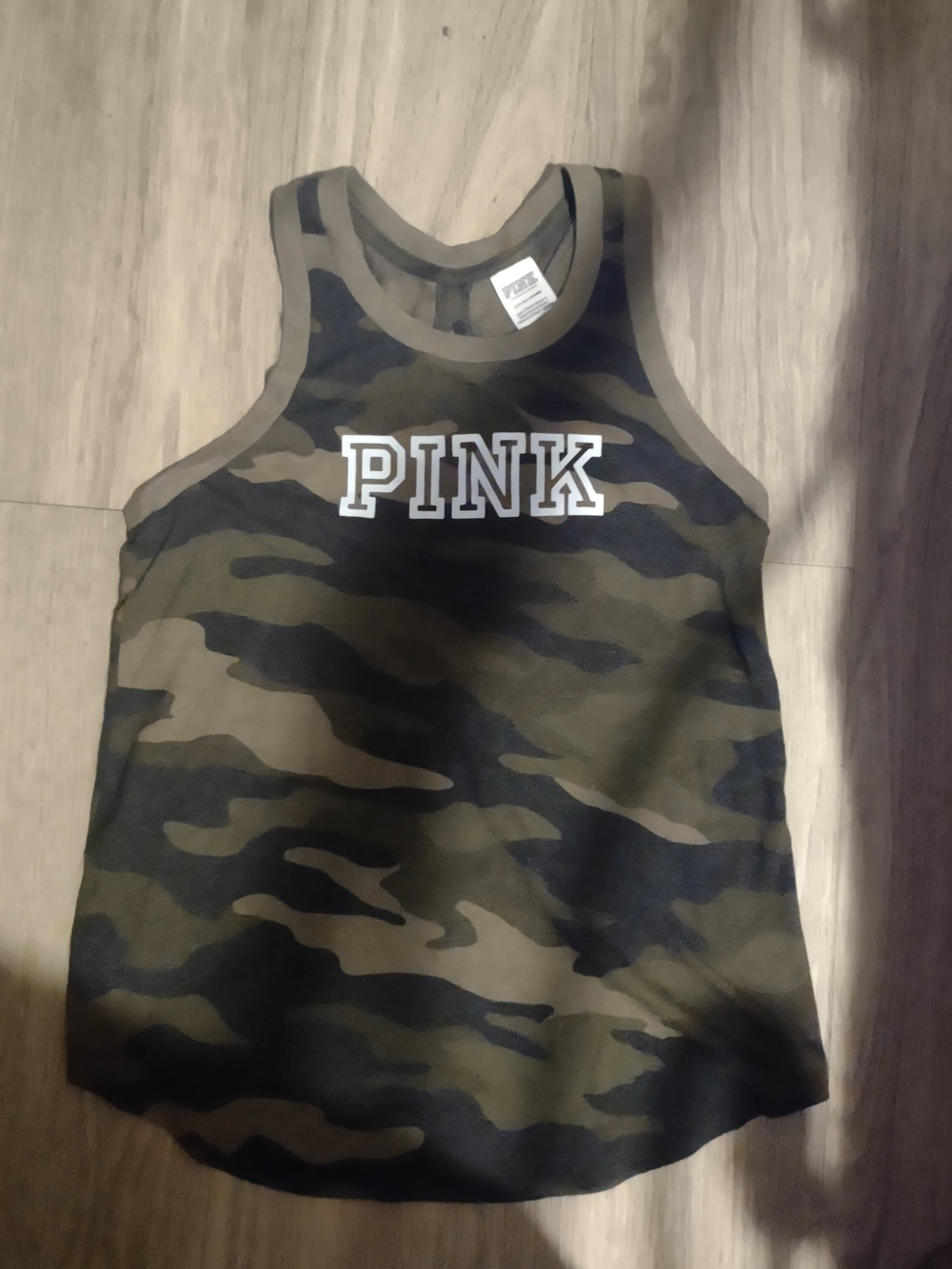 PINK Victoria's Secret Olive Green Camo Tank Top
